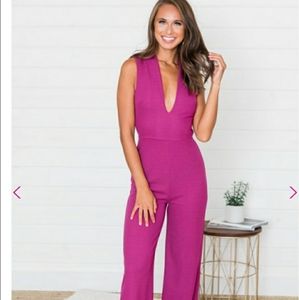 crazy for your love magenta jumpsuit